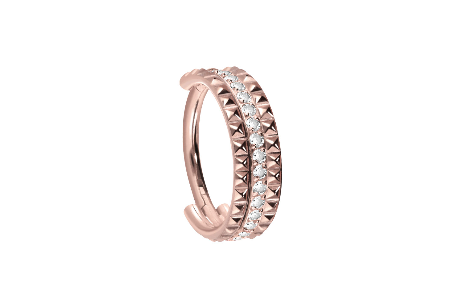 Titan Segmentring Clicker NIETEN + EINGEFASSTE KRISTALLE